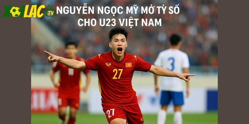 Ngọc Mỹ giúp U23 Việt Nam áp đảo Bangladesh với bàn mở tỷ số. Ngọc Mỹ giúp U23 Việt Nam áp đảo Bangladesh với bàn mở tỷ số.