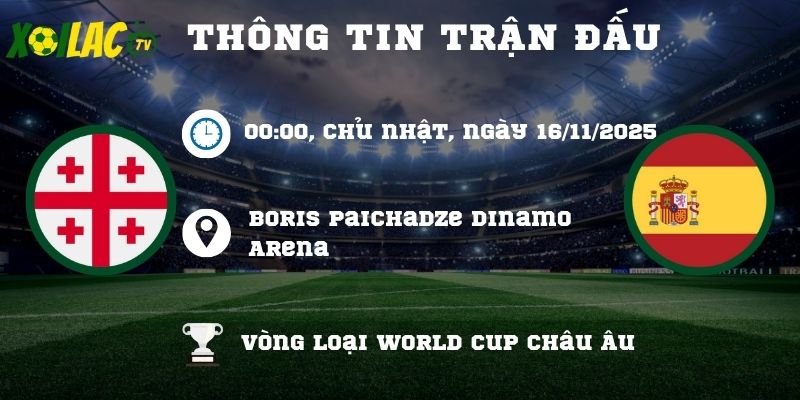 Thông tin trận đấu Georgia vs Tây Ban Nha